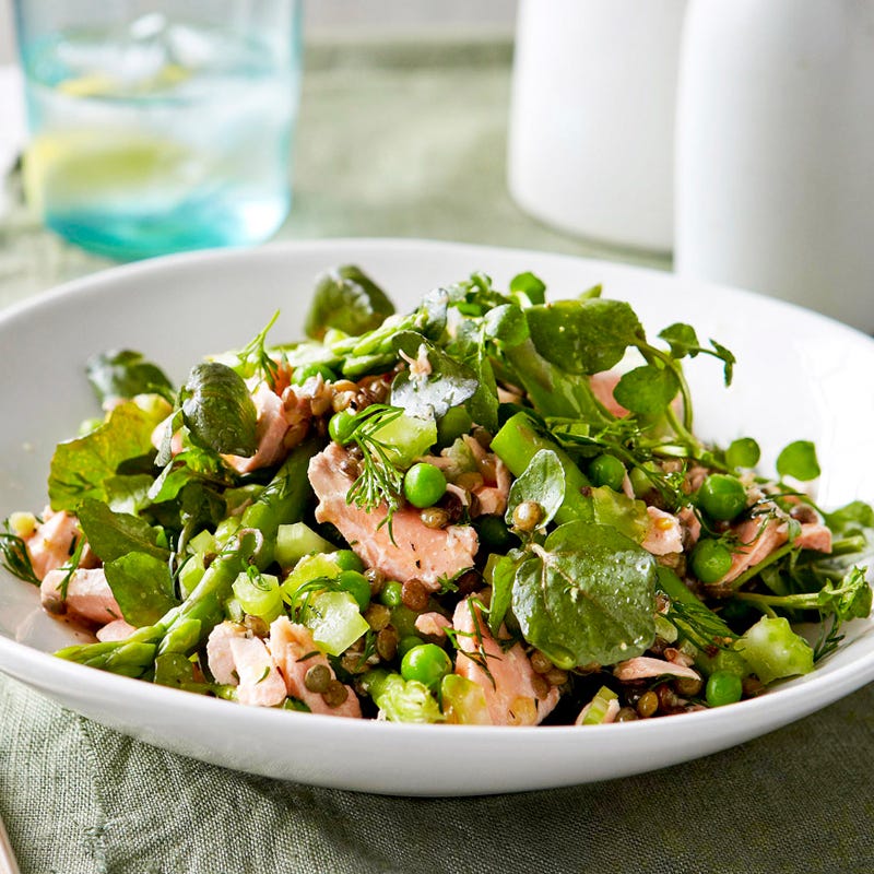 Photo of Poached salmon with asparagus and puy lentils by WW