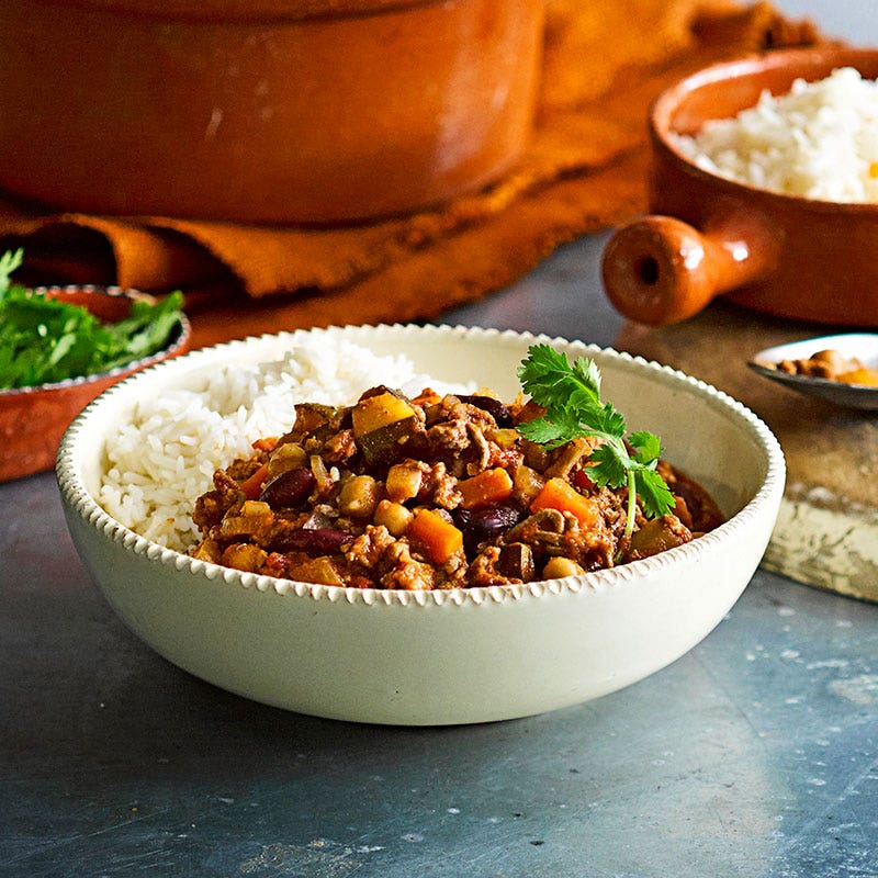 Chilli con carne with rice