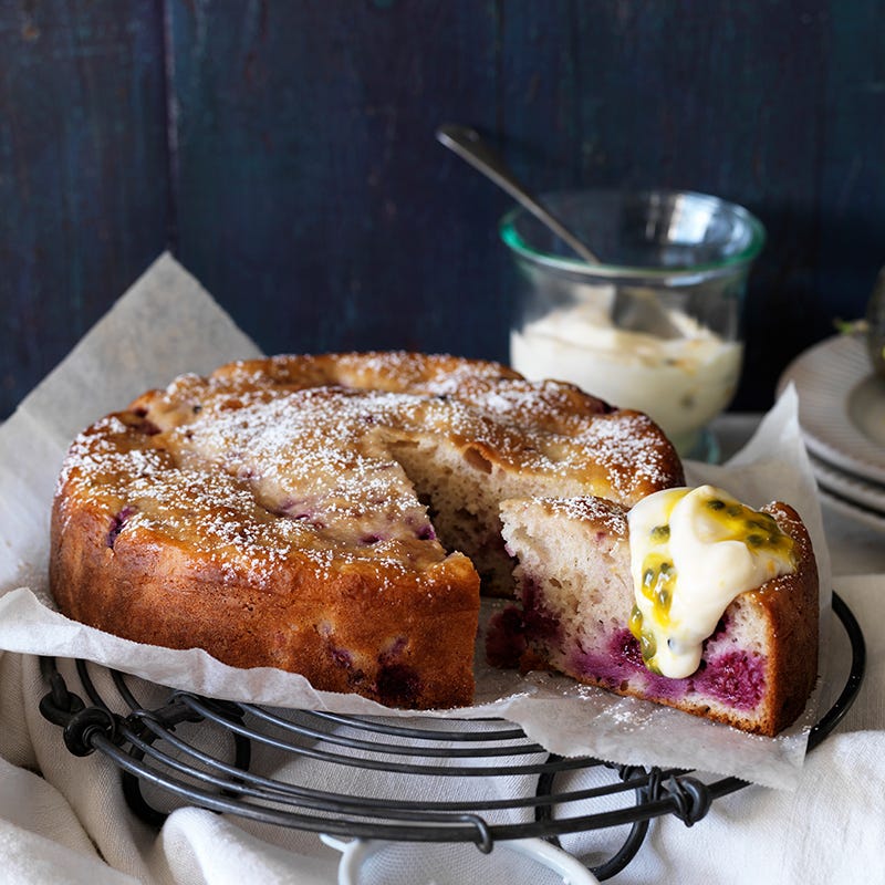Passionfruit and raspberry cake
