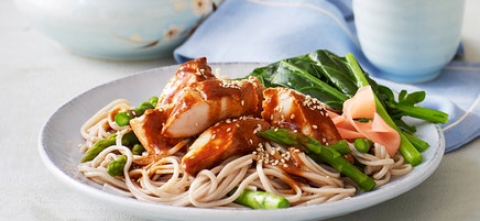 Japanese-style chicken with soba noodles