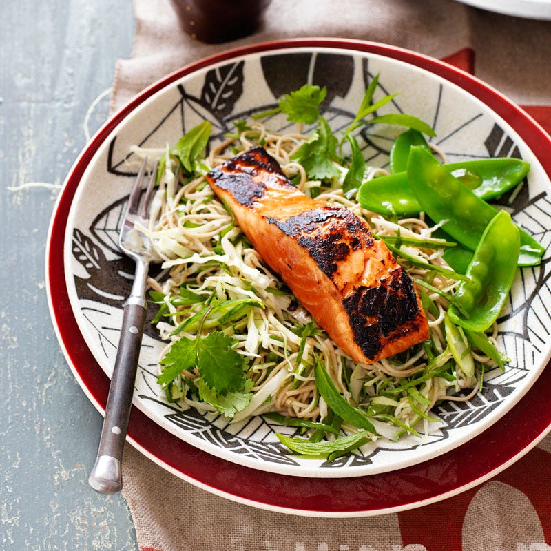 Photo of Teriyaki salmon with soba noodle salad by WW