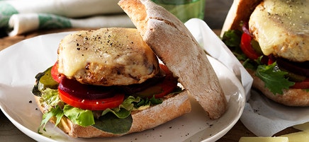 Cheesy chicken burger