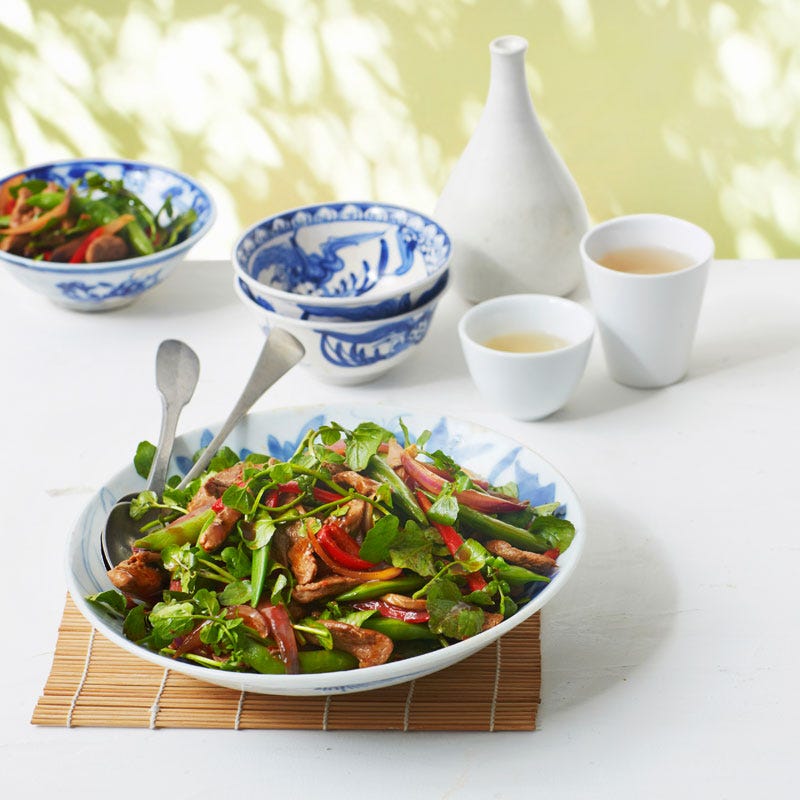 Photo of Spicy lamb, sugar snap and watercress stir-fry by WW
