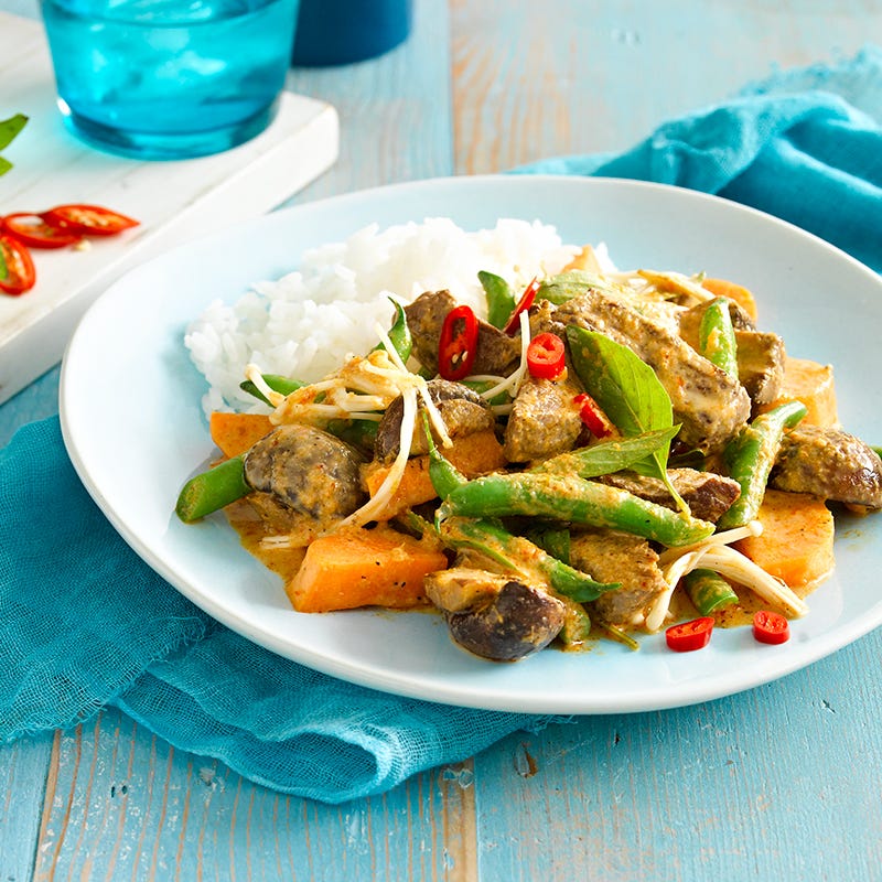 Thai red beef curry with sweet potato