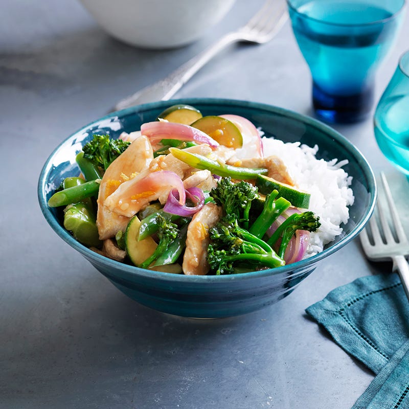 Lemon and garlic chicken stir-fry