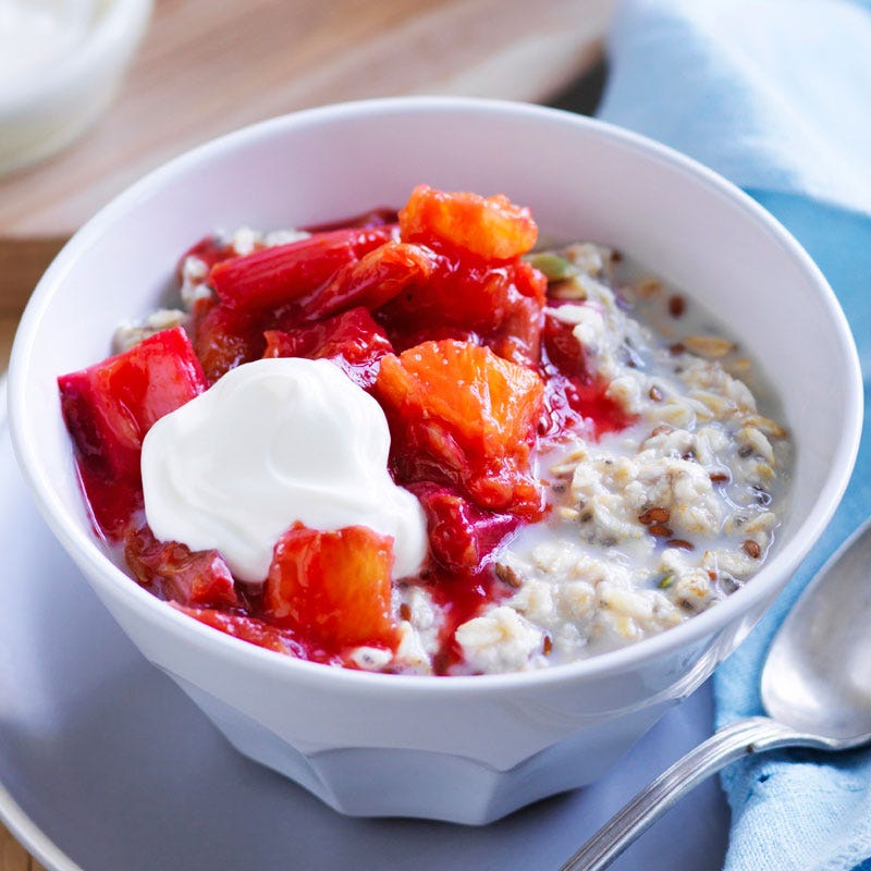 Photo of Bircher muesli with rhubarb compote by WW