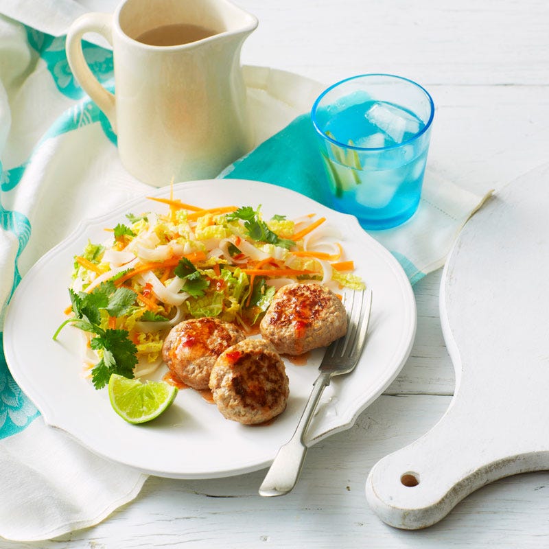 Photo of Lemongrass pork patties on noodle salad by WW