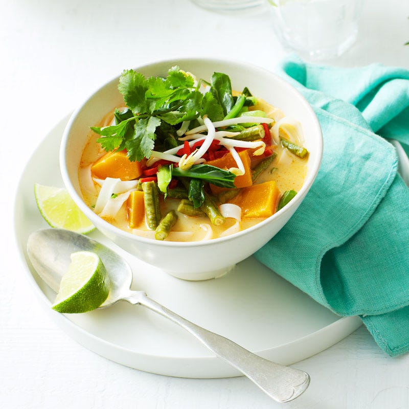 Photo of Thai style pumpkin and rice noodle soup by WW