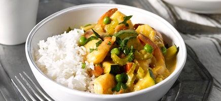 Curried prawns