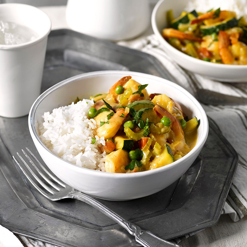 Curried prawns