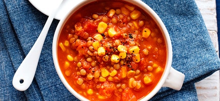 Lentil and corn soup
