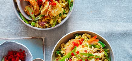 Cauliflower and prawn fried rice