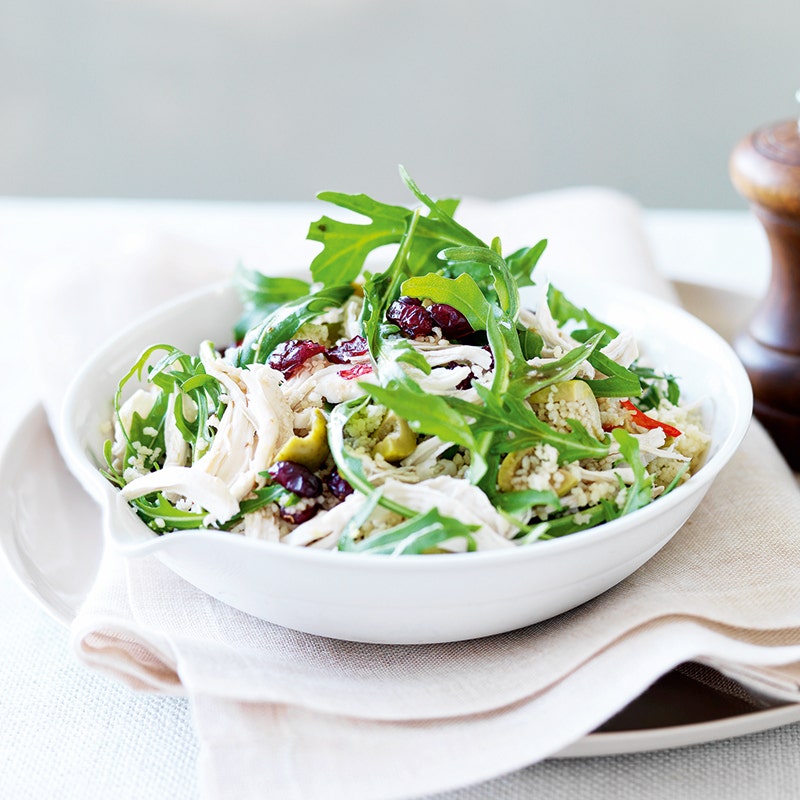 Chicken, olive and couscous salad