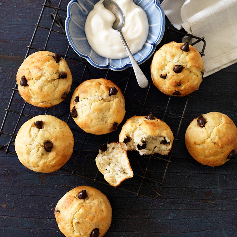 Banana and choc-chip muffins