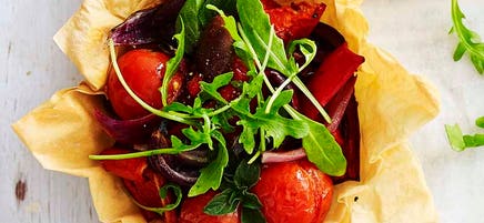 Mediterranean filo tartlets