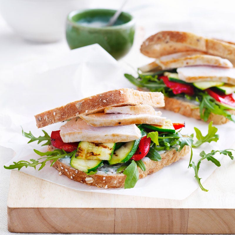 Photo of Chicken and capsicum sandwich with basil aioli by WW