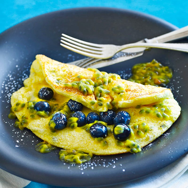 Photo of Passionfruit souffle omelette with blueberries by WW