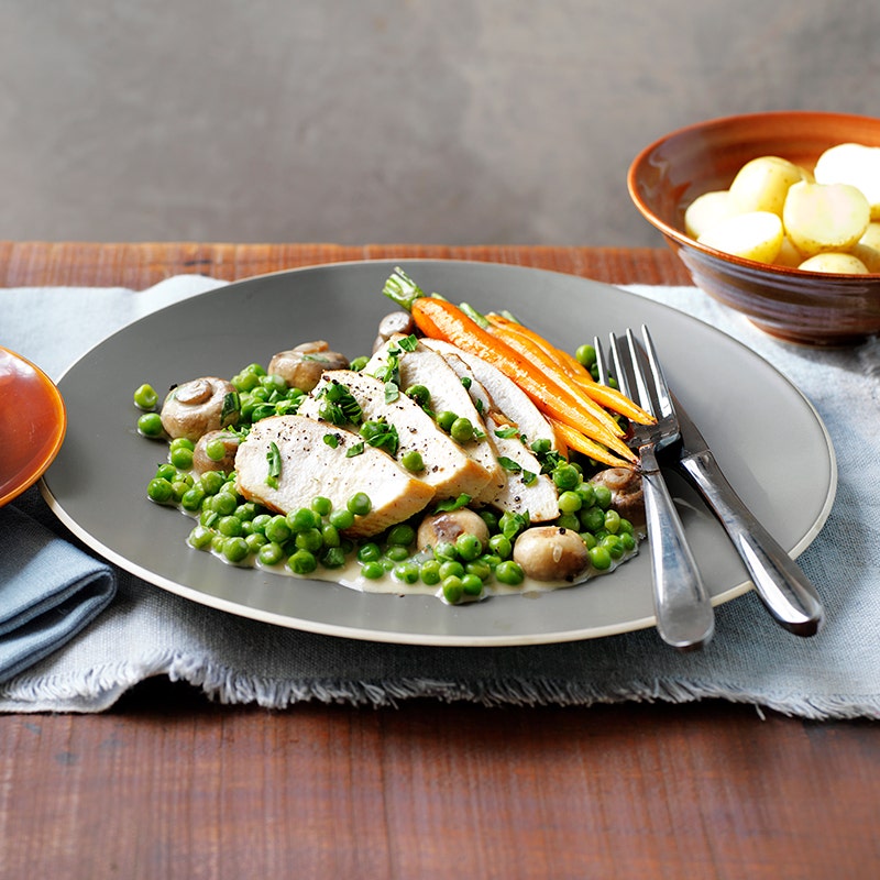 Chicken with mustard and tarragon sauce