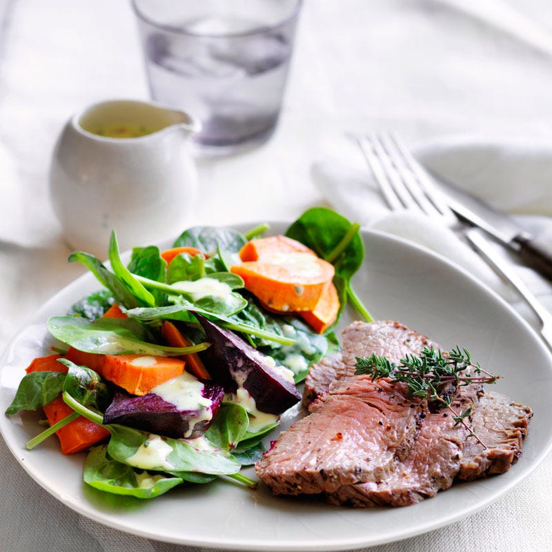 Photo of Roasted pepper beef sirloin with roasted beetroot salad by WW