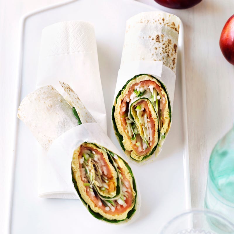 Photo of Smoked salmon and egg mountain wraps by WW