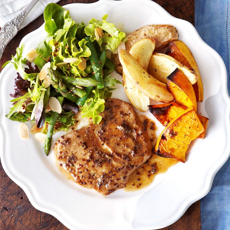 Photo of Honey mustard pork with asparagus and bean salad by WW