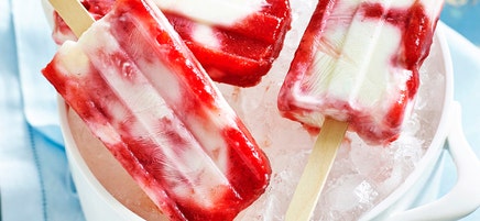 Strawberry meringue swirl iceblocks