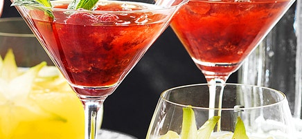 Raspberry and mint caprioska