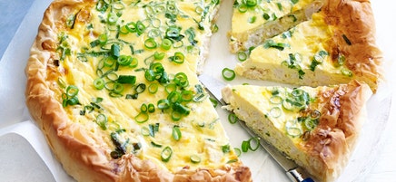 Chicken and cheddar quiche
