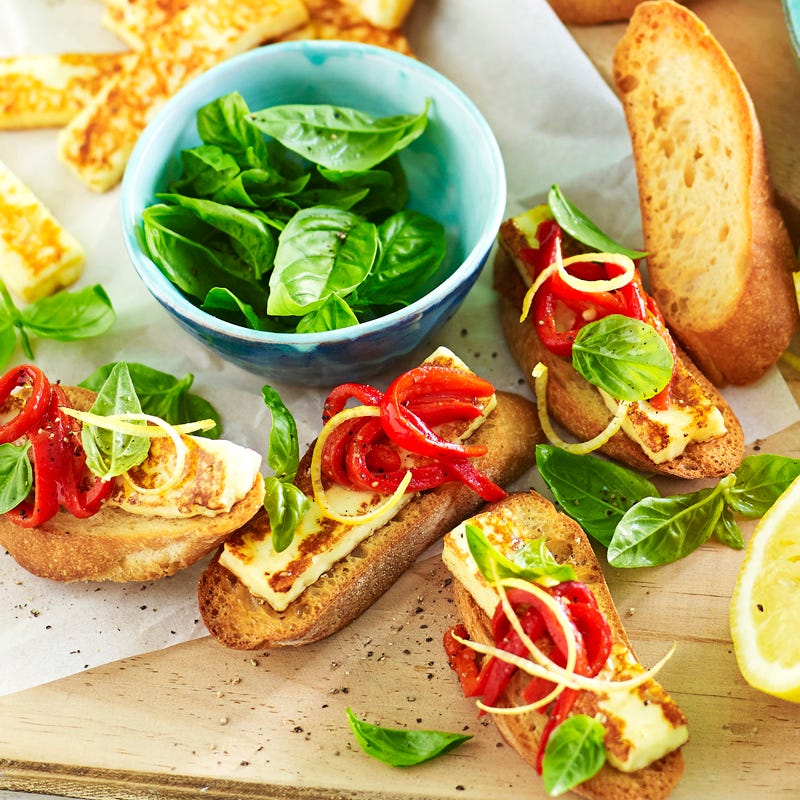Photo of Haloumi and chargrilled capsicum bruschetta by WW