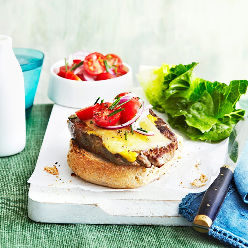 Cheesy steak sandwiches