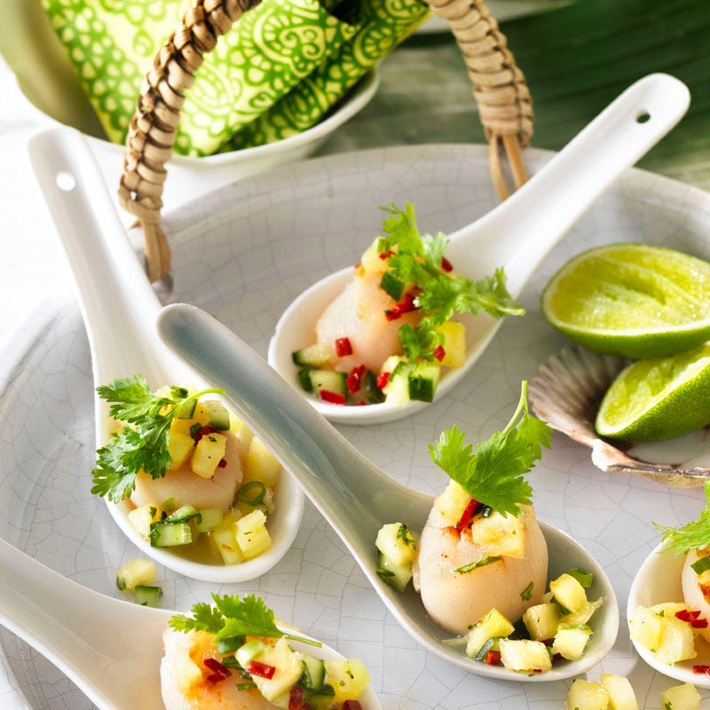 Photo of Scallops with pineapple and chilli salsa by WW