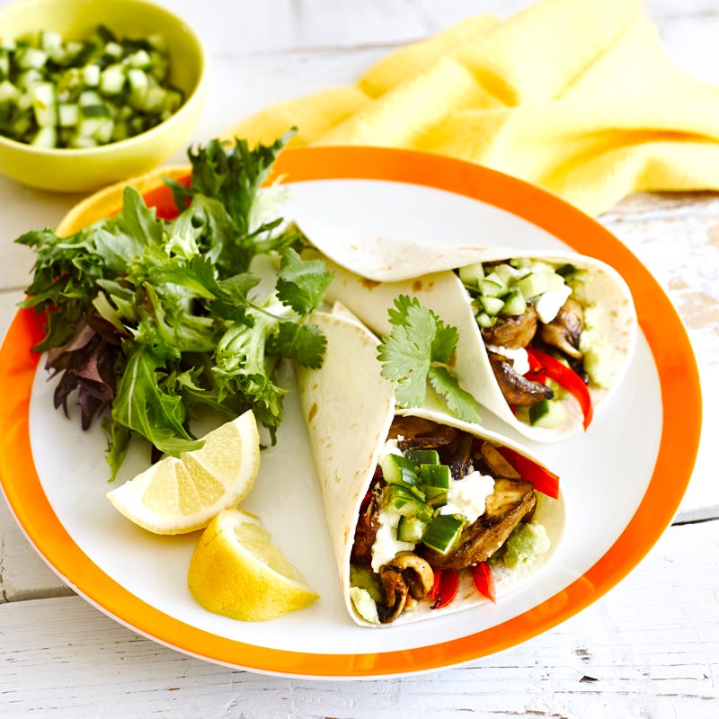 Photo of Mushroom fajitas with chilli cucumber salsa by WW