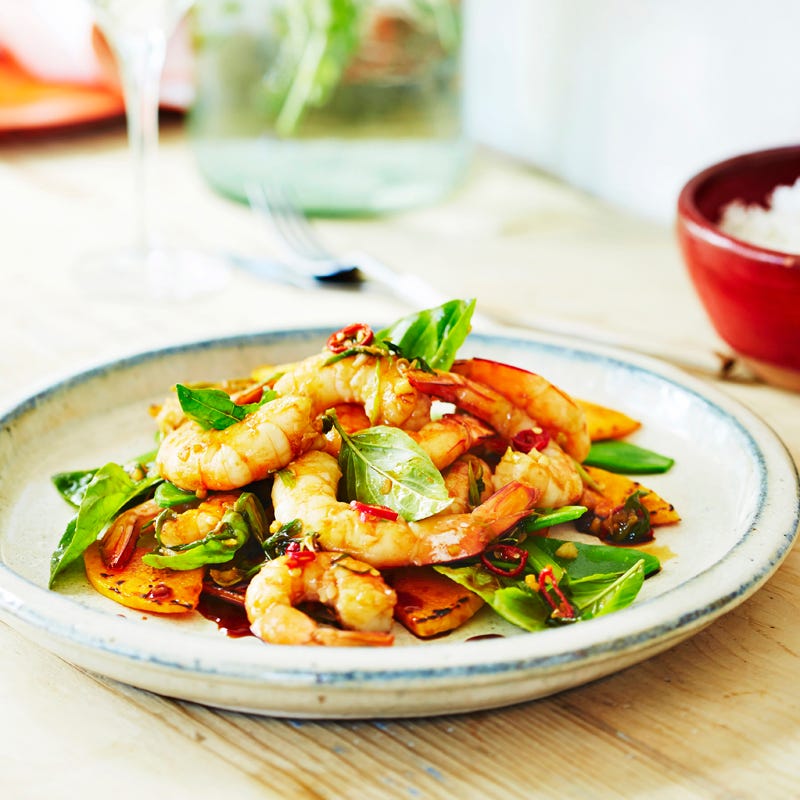 Photo of Chilli and basil prawn stir-fry with pumpkin by WW