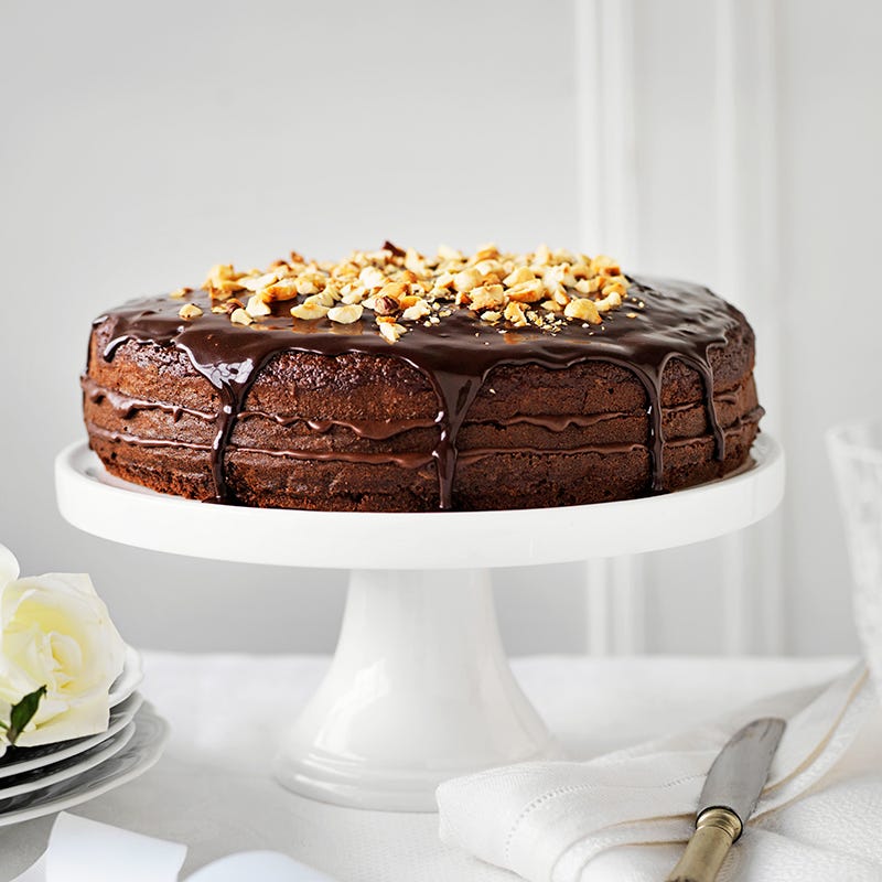 Layered chocolate hazelnut cake