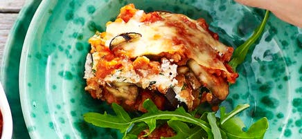 Lentil and eggplant bake