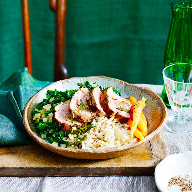 Photo of Rosemary pork fillets on silverbeet by WW