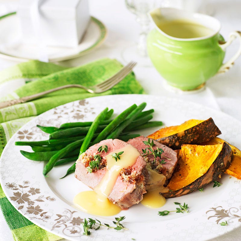 Photo of Ricotta, date and orange lamb loin by WW