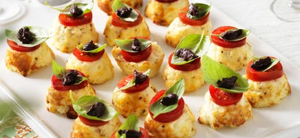 Mini baked ricotta with olive tapenade