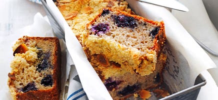Strawberry and blueberry streusel loaf
