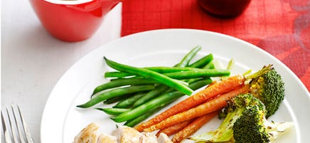 Quick roast chicken dinner