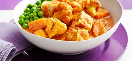 Cauliflower, sweet potato and tofu curry
