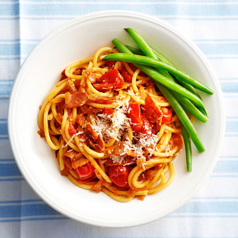 Photo of Spicy pancetta and tomato pasta by WW