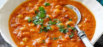 Chickpea, tomato and chorizo soup
