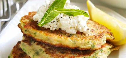 Ham, herb and cottage cheese fritters