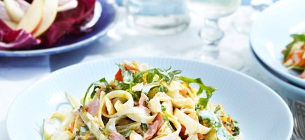 Fettuccine with roasted pumpkin and fennel