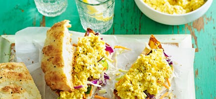 Toasted curried egg sandwich
