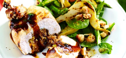 Pistachio and apricot stuffed chicken