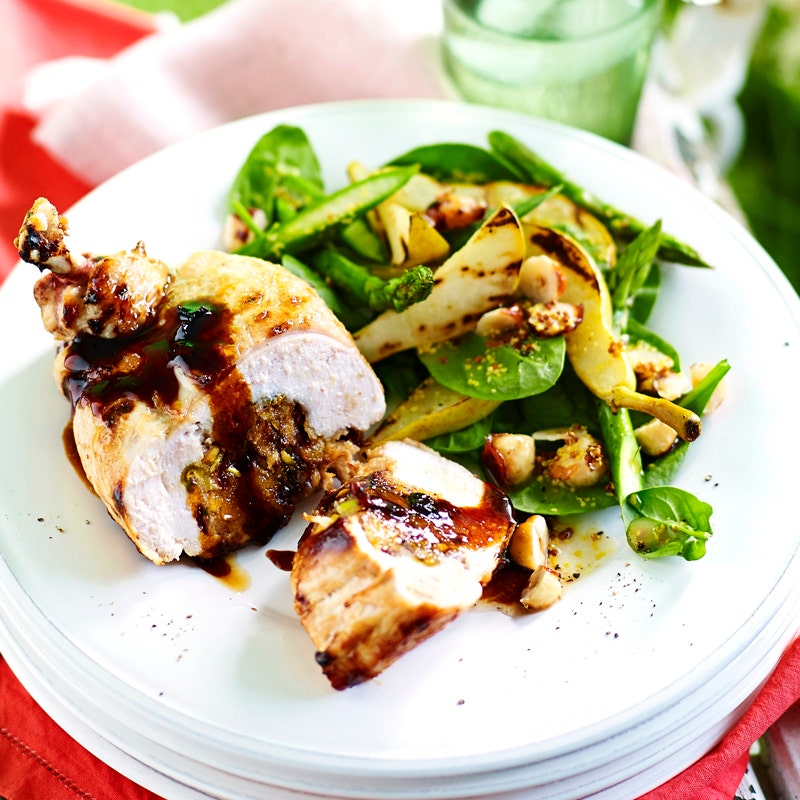 Pistachio and apricot stuffed chicken