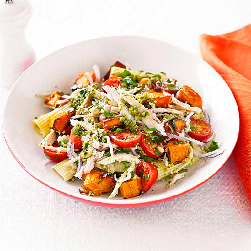 Photo of Chicken, pesto and roast pumpkin pasta salad by WW