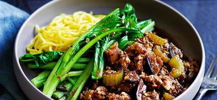 Spicy pork, black bean and eggplant hot pot